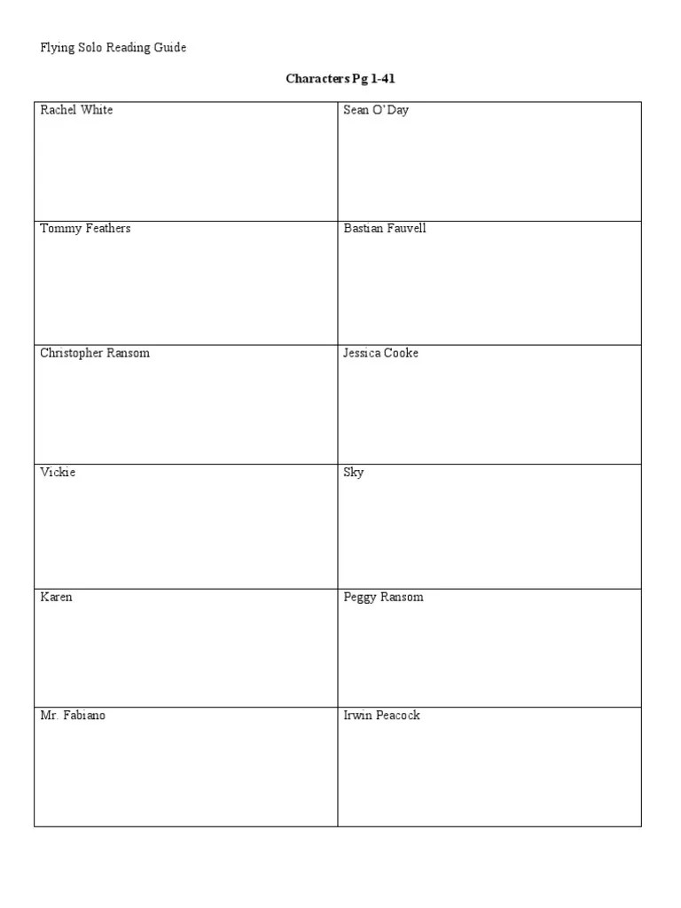 Flying Solo Reading Guide