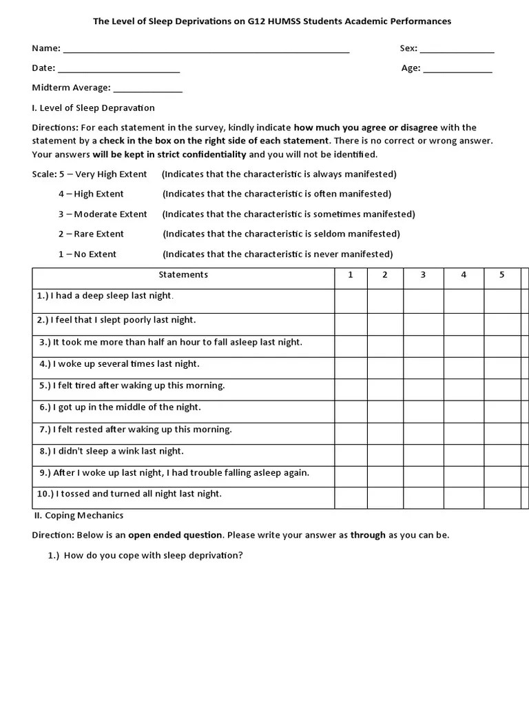 Sleep questionnaire PDF