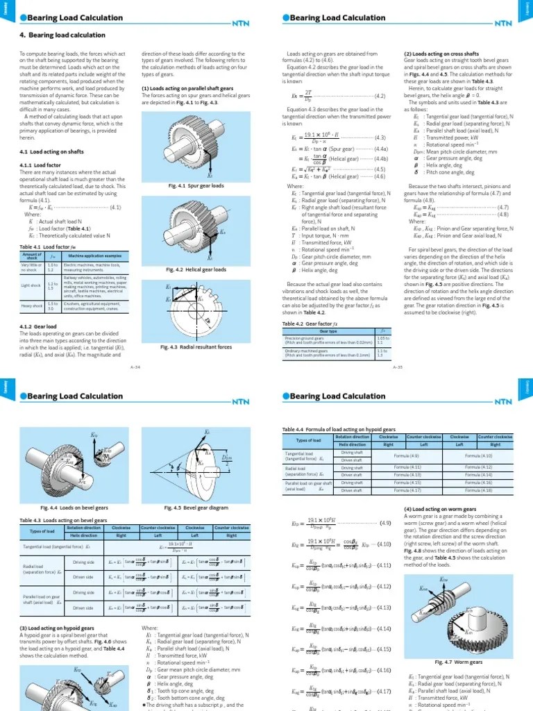 Ball and Roller Bearings Technical Explanation 4. Bearing Load