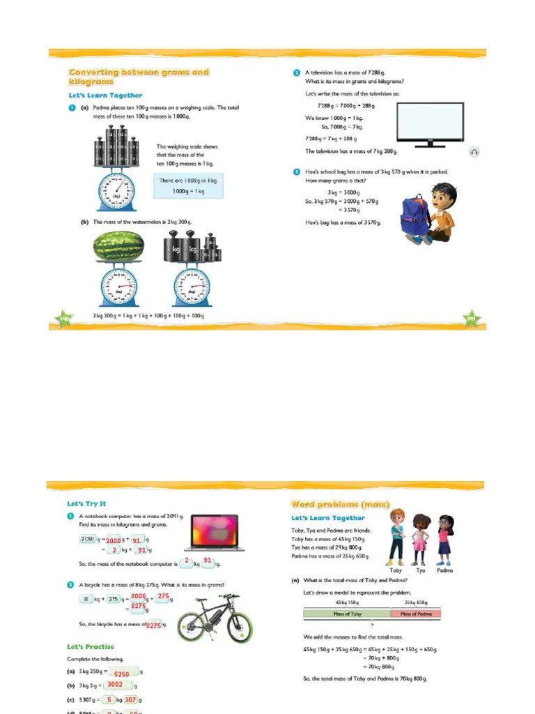 3rd TERMLECTURE NOTE 6 CONVERTING GRAMS TO KILOGRAMS, WORD PROBLEMS