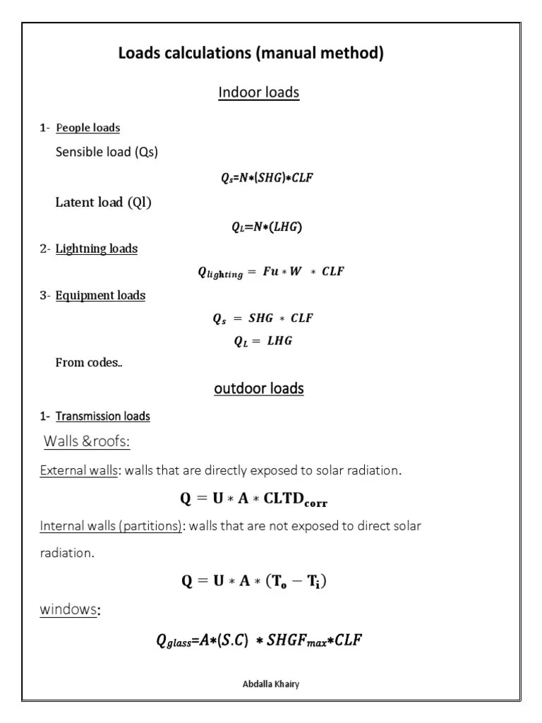 Loads Calculations Manual1 PDF
