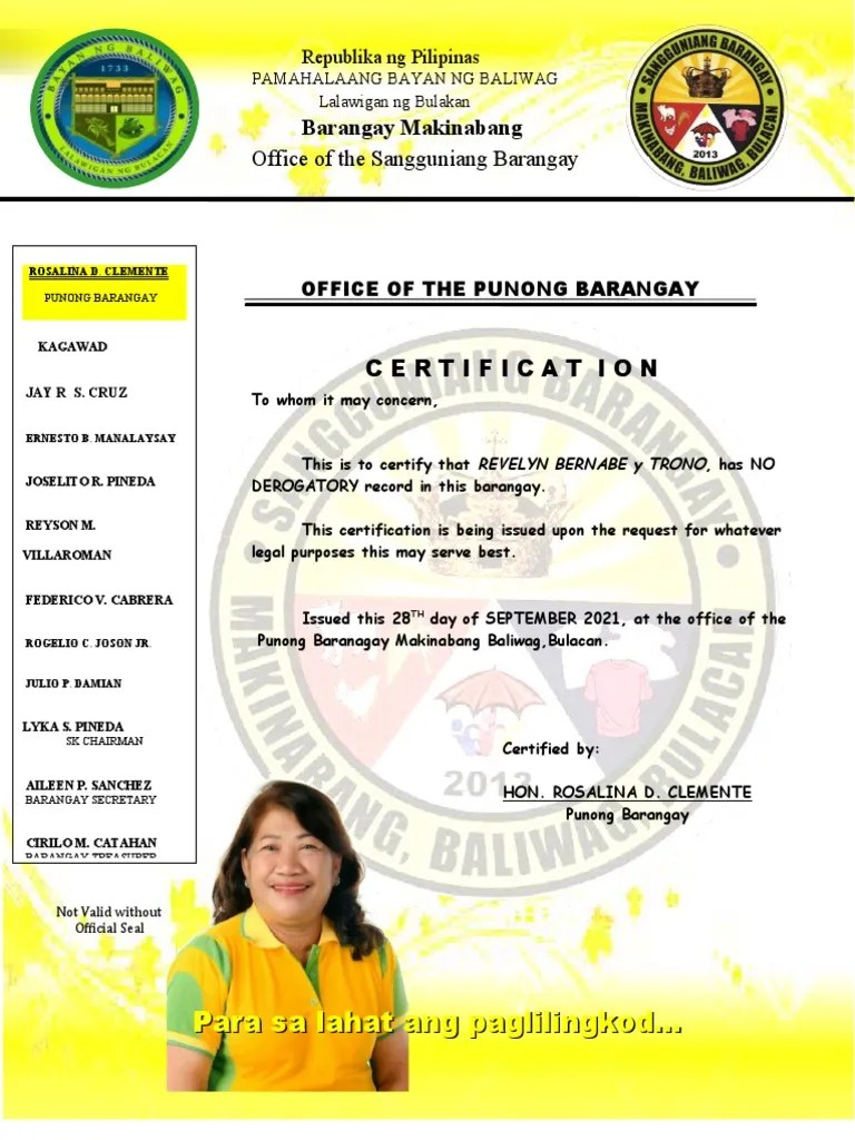 Cert of No Derogatory Record PDF