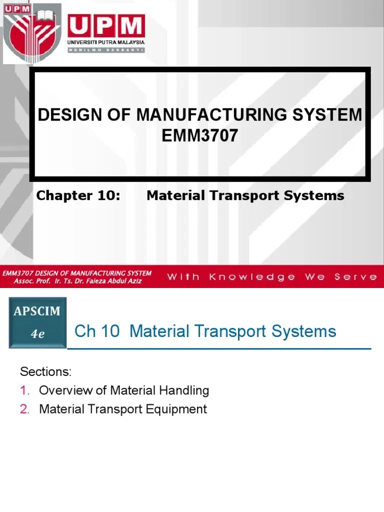 wk10 ppt10 MATERIAL TRANSPORT SYSTEMS PDF