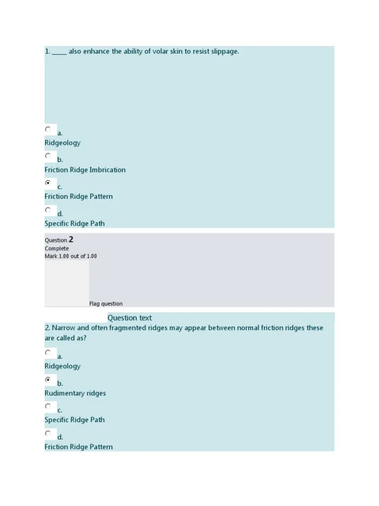Forensic Exam Multiple Choice Download Free PDF Fingerprint