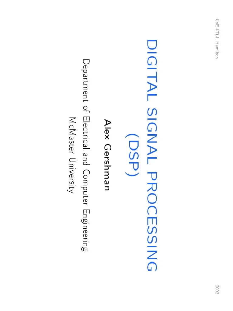 Digital Signal Processing Alex Gershman adi007 PDF