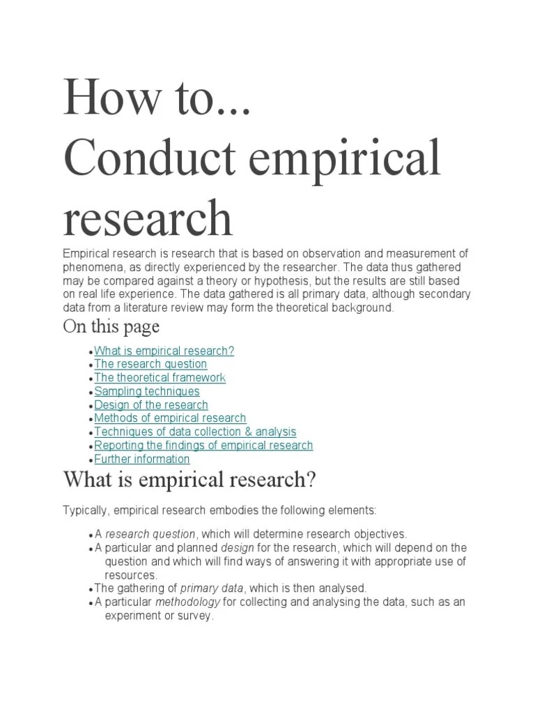 A Guide to Conducting Effective Empirical Research Outlining Key Steps