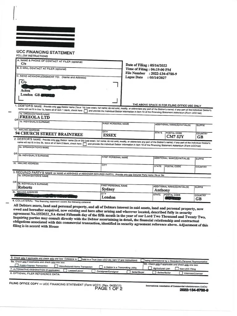 UCC1 Filing PDF