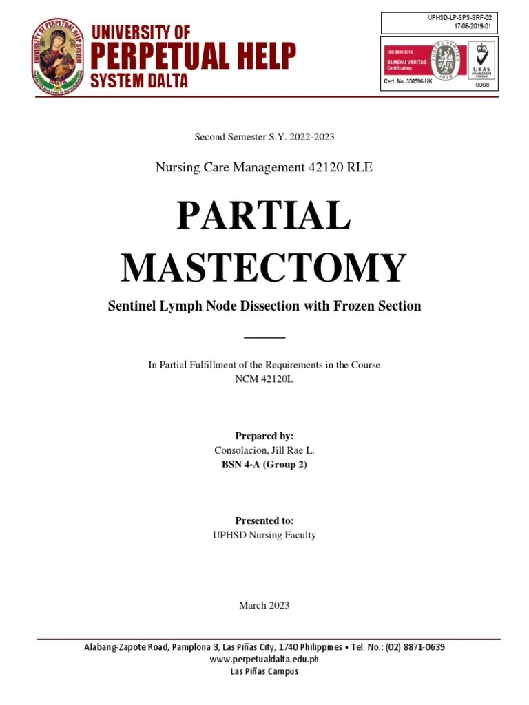 WARDCLASSPartial Mastectomy PDF Mastectomy Surgery