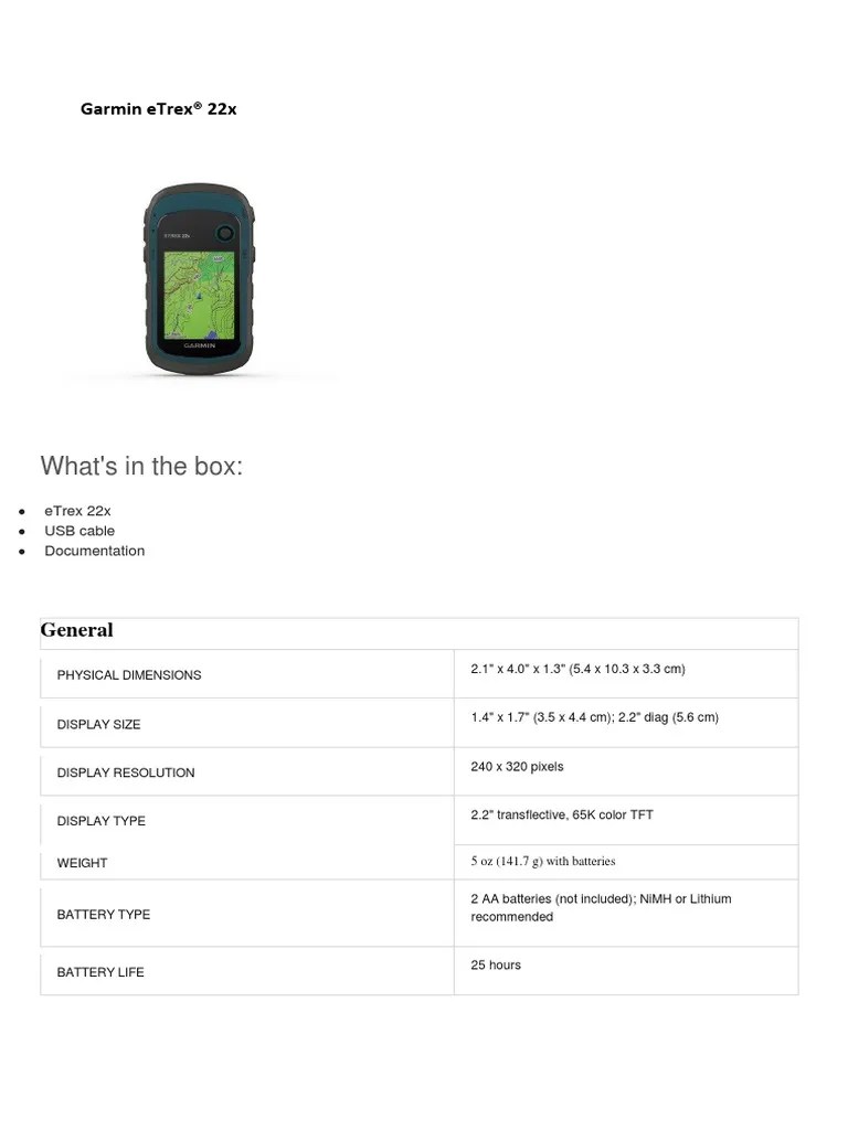 Garmin Etrex 22x PDF