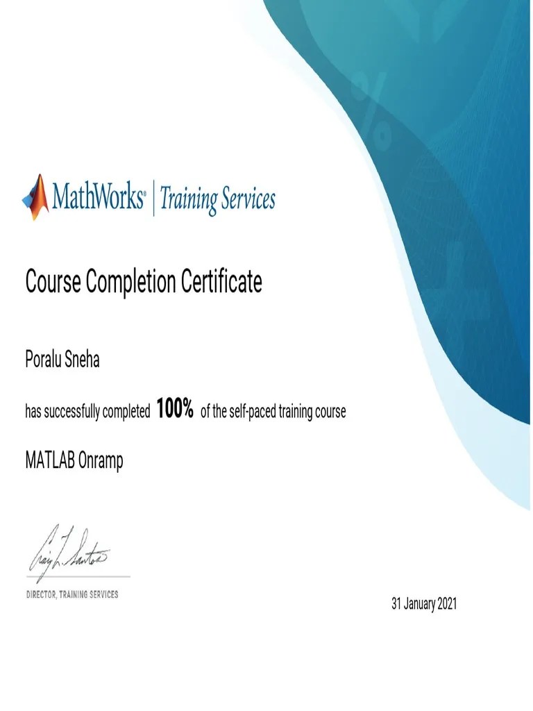matlab onramp certificate.pdf PDF