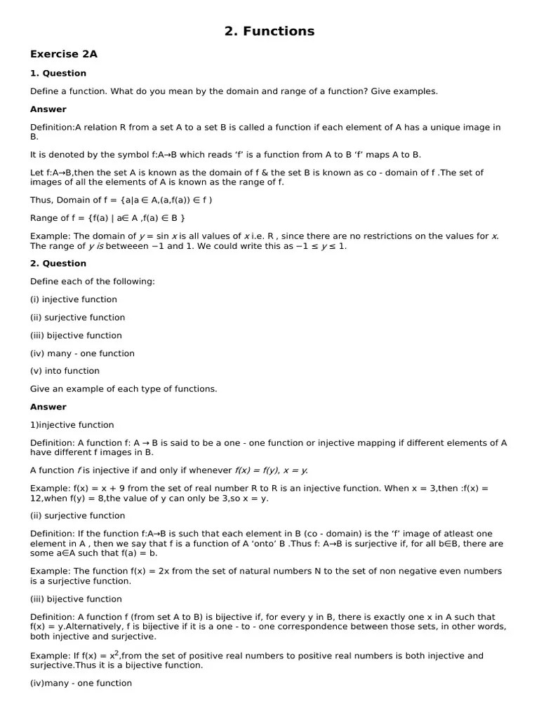 Functions and Their Properties | PDF | Function (Mathematics