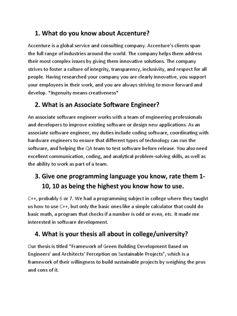 Accenture Interview Questions and Answers PDF