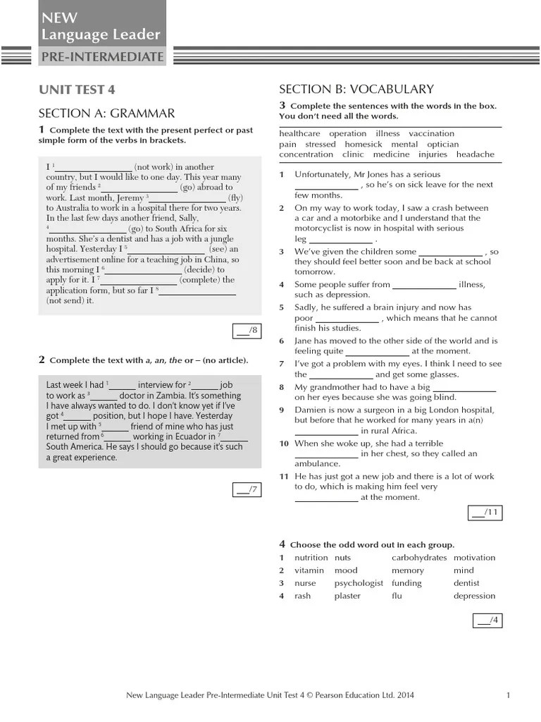 Unit Test 42 Descargar gratis PDF Health Care