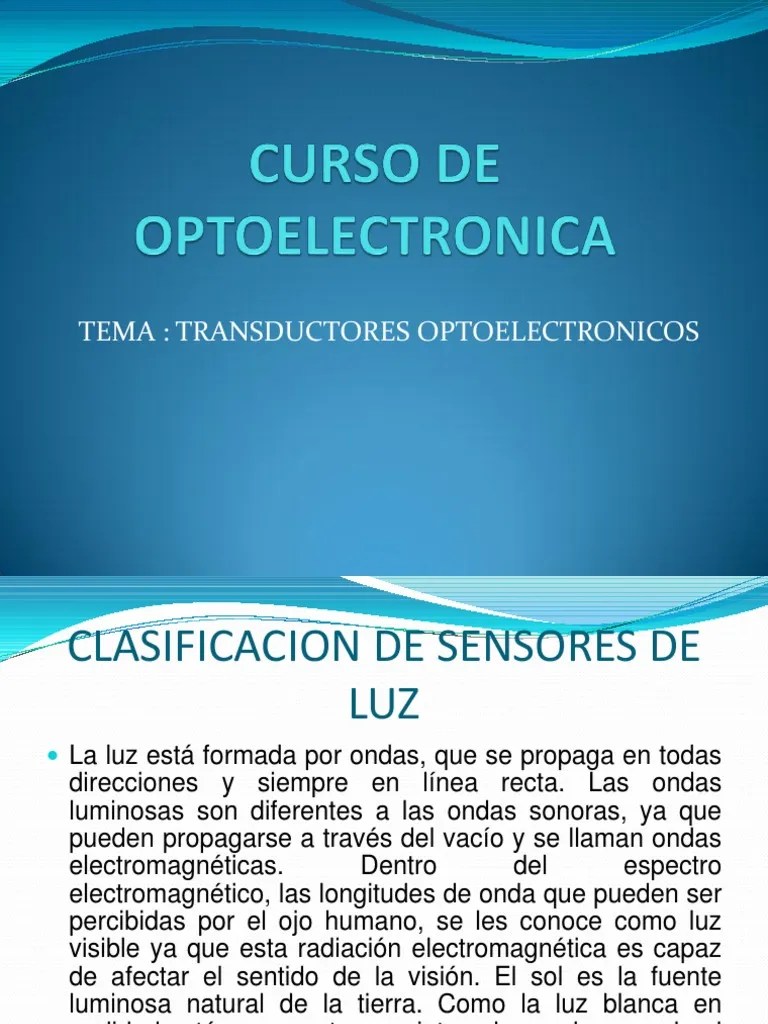 CURSO DE OPTOELECTRONICA Ligero Radiación