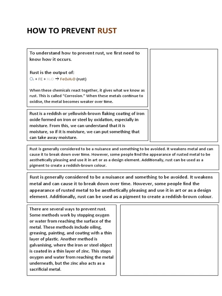 HOW TO PREVENT RUST (Poster) PDF