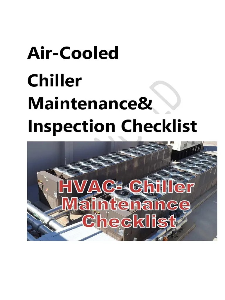 AirCooled Chillers Maintenance & Inspection Checklist PDF