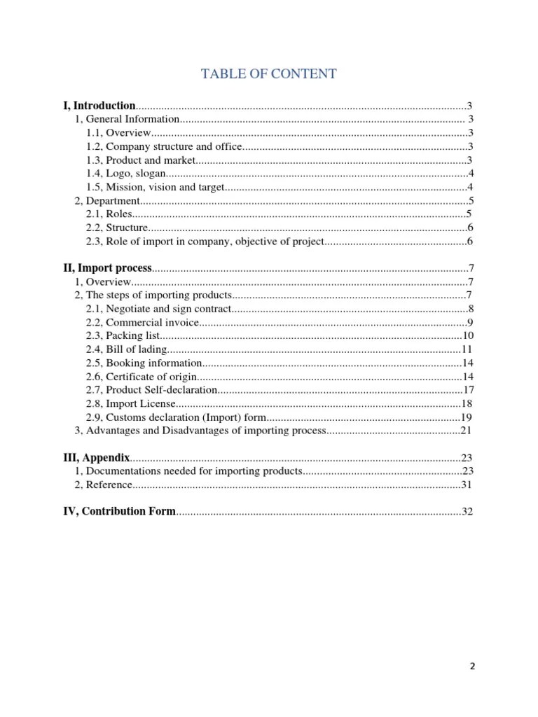Import Export Management Report PDF Bill Of Lading Cargo