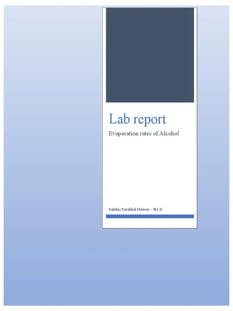 Alcohol Lab Reports PDF Ethanol Chemical Compounds