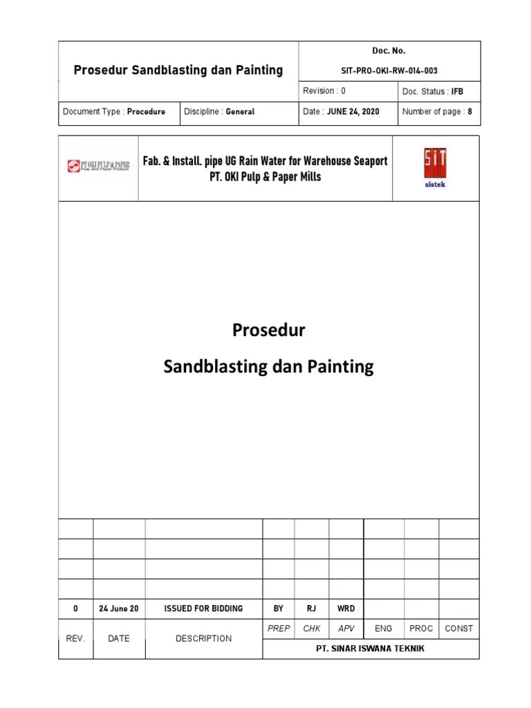 Rain Water 012 002 Procedure Sandblasting & Painting PDF