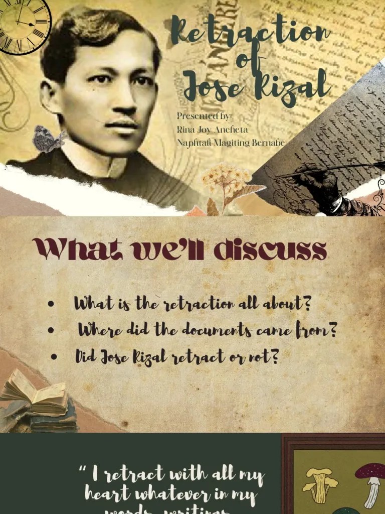 Retraction of Jose Rizal PDF PDF