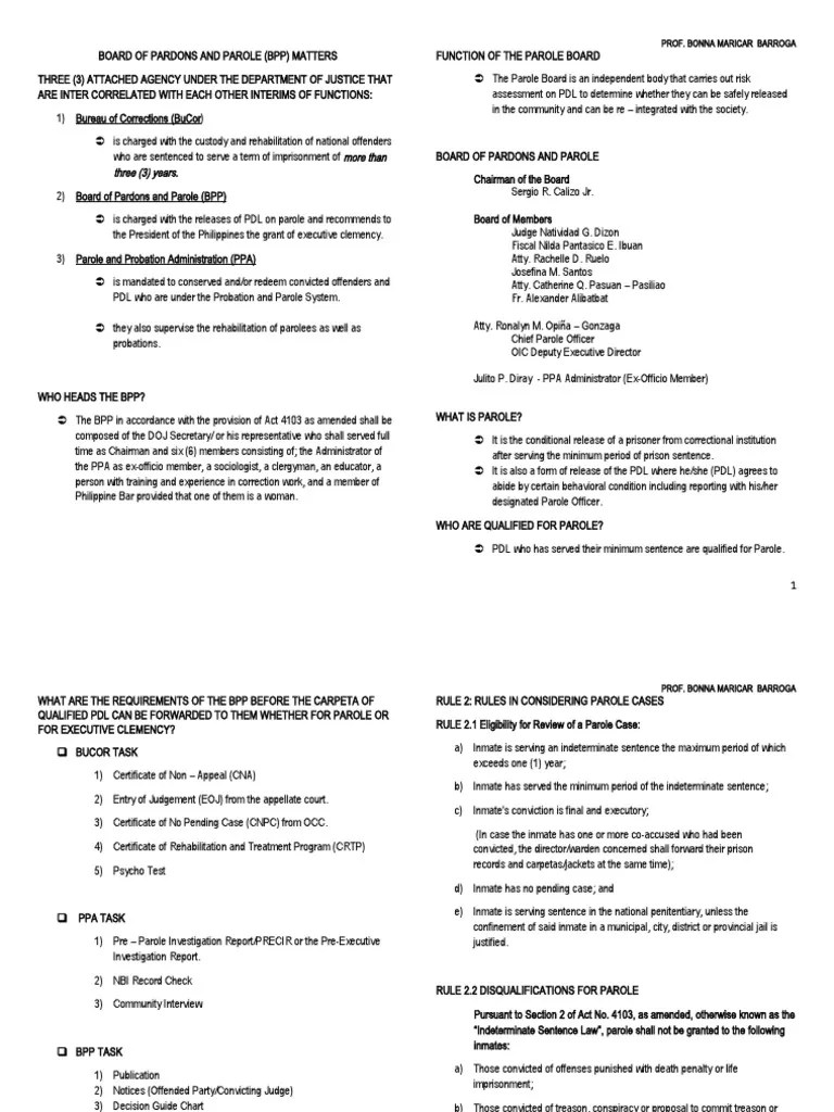 Board of Pardons and Parole PDF Pardon Parole
