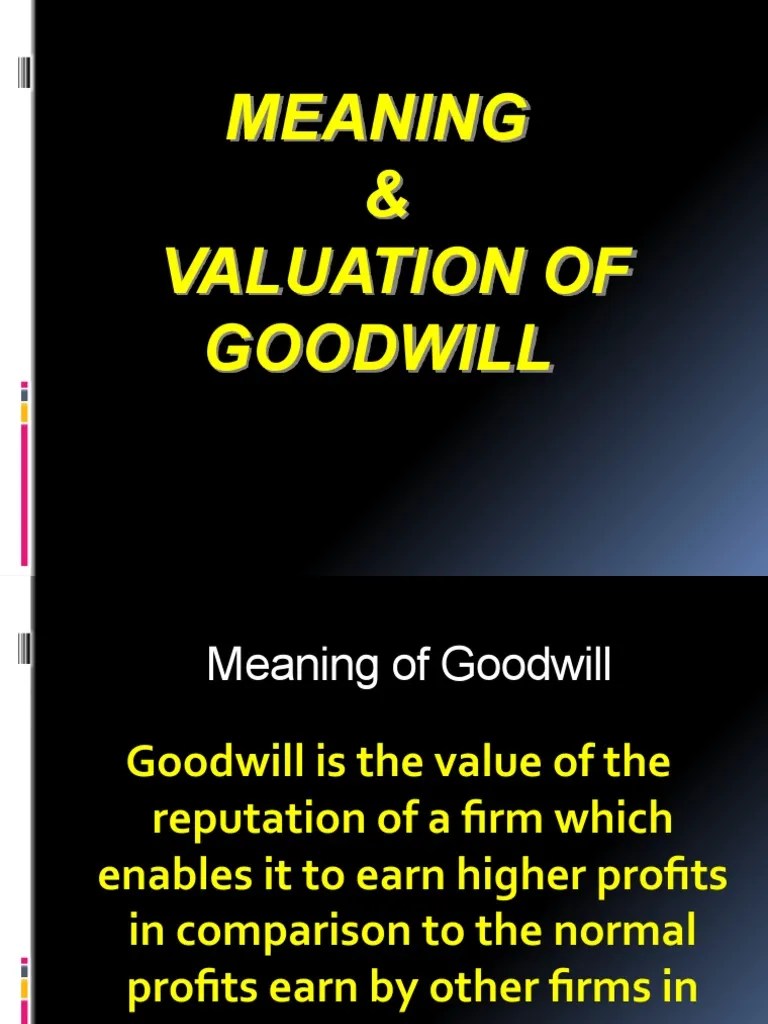 GOODWILL PDF Goodwill (Accounting) Valuation (Finance)