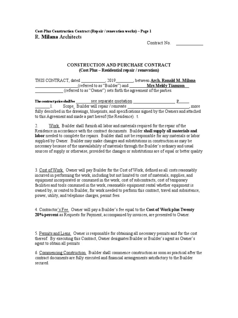 COSTPLUS Contract PDF