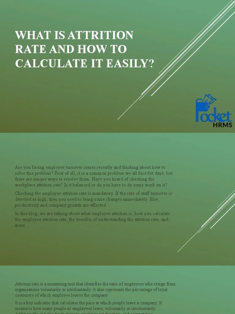 What is Attrition Rate and How to Calculate It Easily PDF