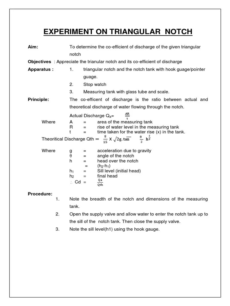 Triangular Notch3 PDF Mechanical Engineering Physical Sciences
