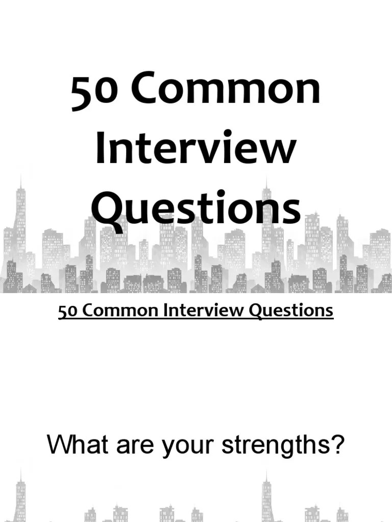 50 Common Interview Questions PDF