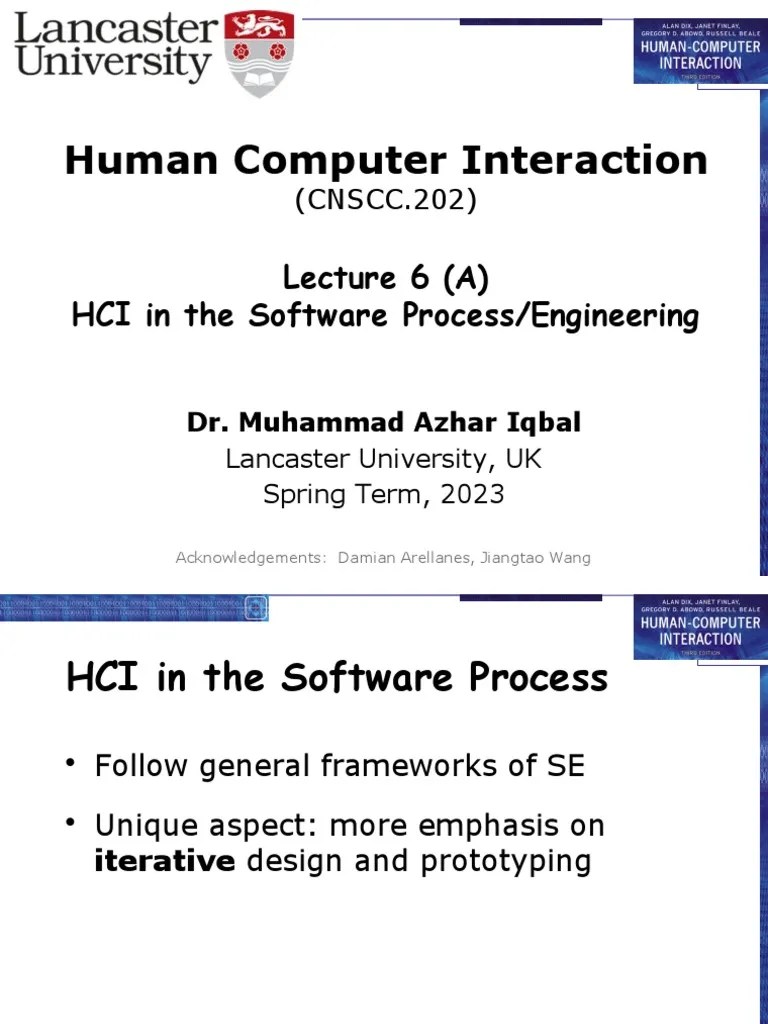 Lecture 6 HCI in SE and Design Rules PDF Usability Software Prototyping