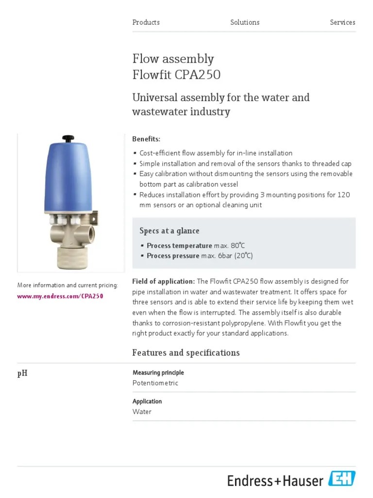 EndressHauser Flowfit W CPA250 En PDF Calibration Ph