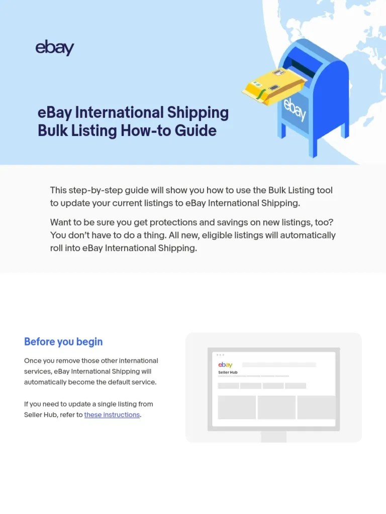 EBay International Shipping Bulk Listing How To Guide PDF