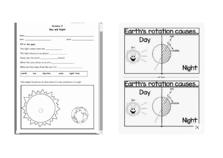 Day and Night Worksheet PDF