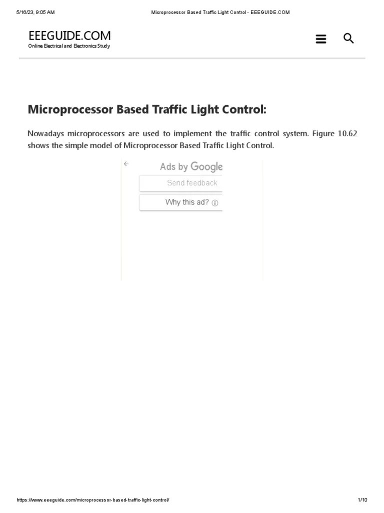 Microprocessor Based Traffic Light Control PDF Microprocessor
