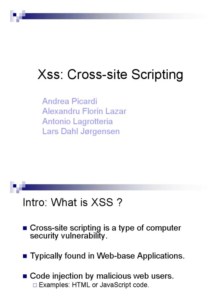 Xss CrossSite Scripting PDF Document Object Model Java Script