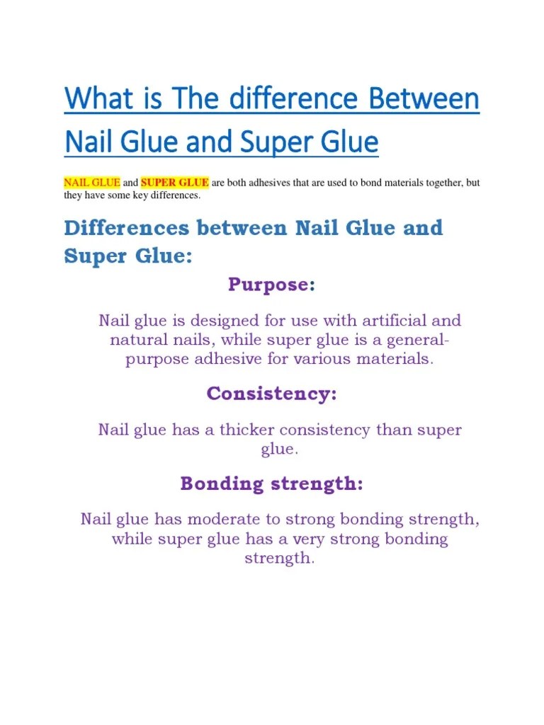 What Is The Difference Between Nail Glue and Super Glue PDF