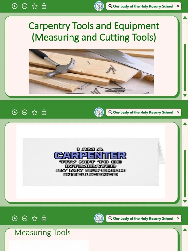 Carpentry Measuring, Cutting Tools PDF