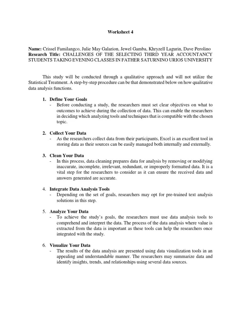 Worksheet 4 | PDF | Data | Data Analysis