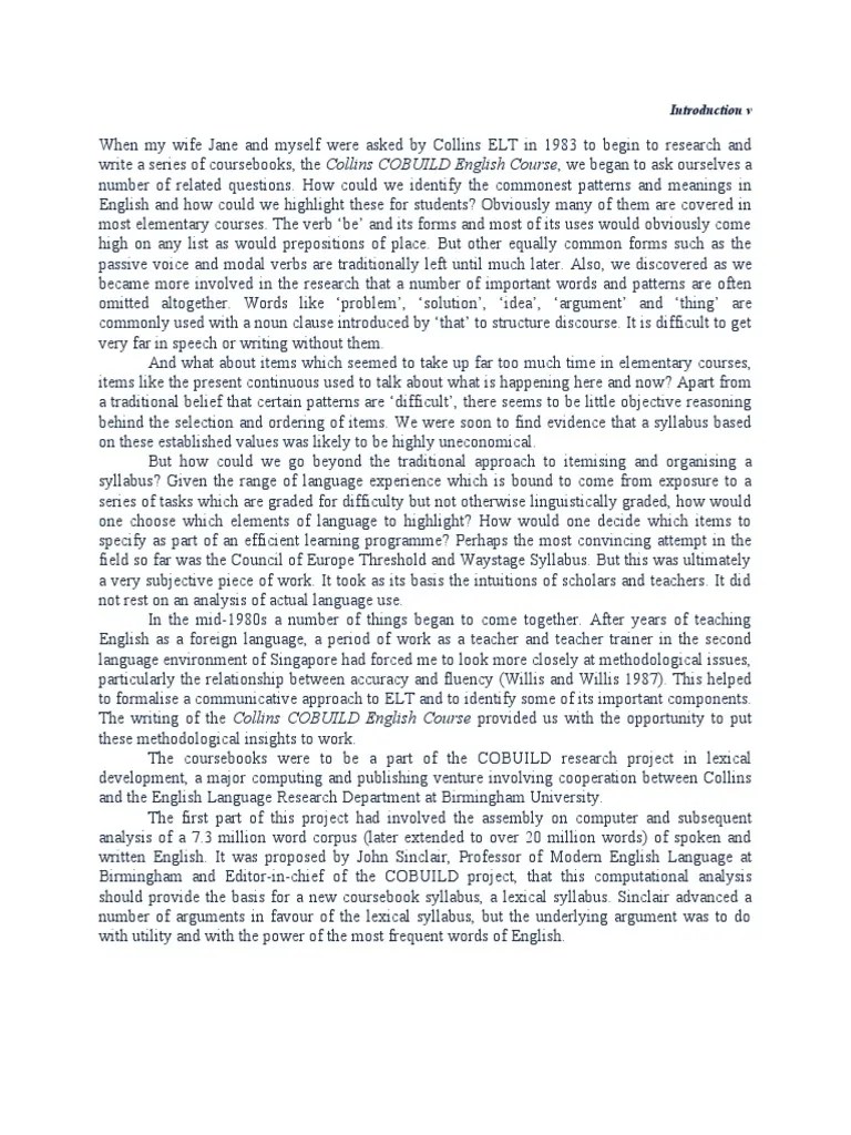 Lexical Syllabus introduction p4 PDF English Language Verb