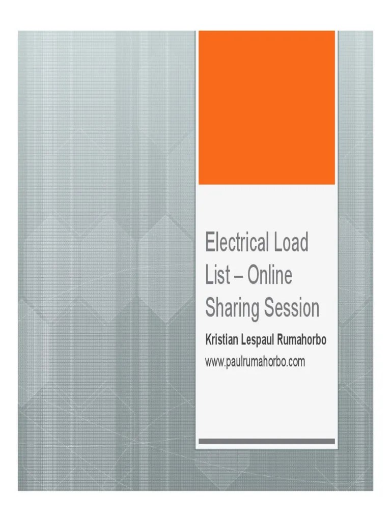 Materi Sharing Session Electrical Load List PDF