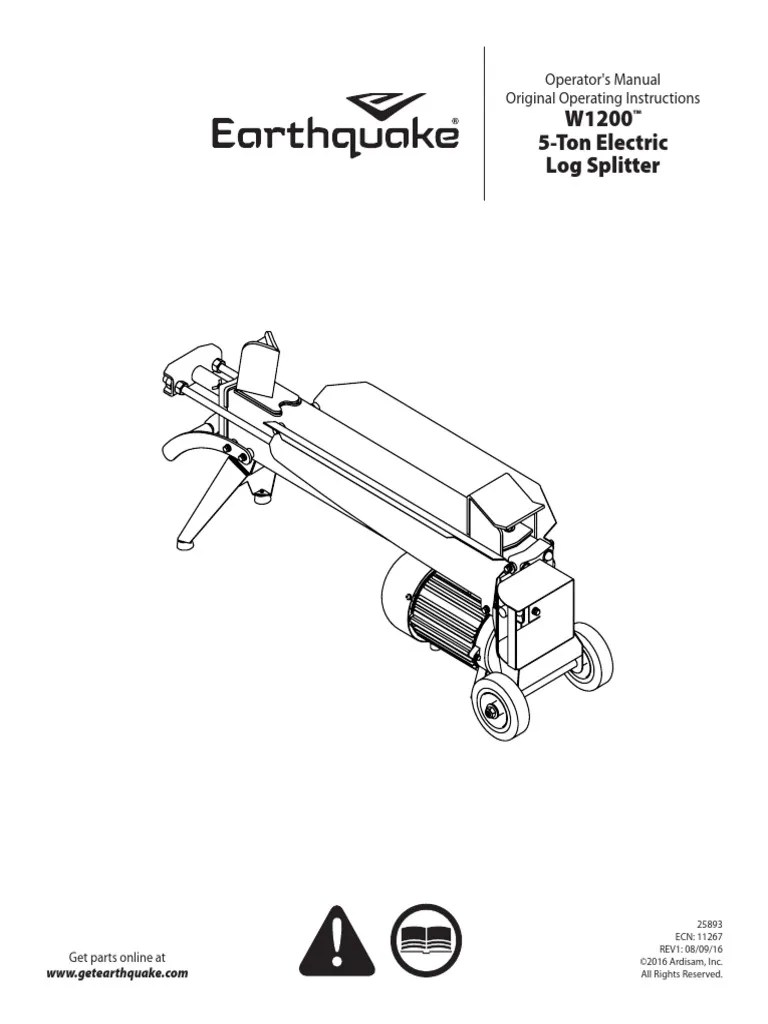 5 Ton Electric Log Splitter | PDF | Screw | Electrical Connector