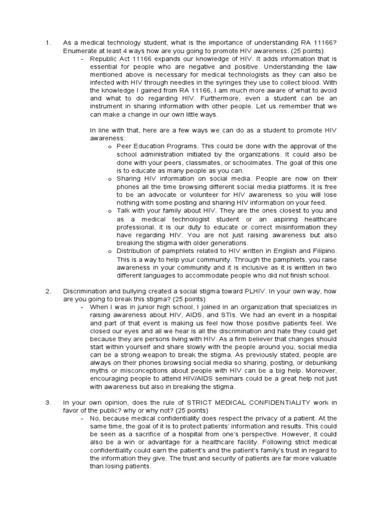 Assignment 2 Midterm PDF Hiv/Aids Confidentiality