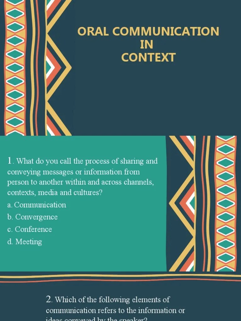 Oral Communication Reviewer PDF Communication Cognitive Science