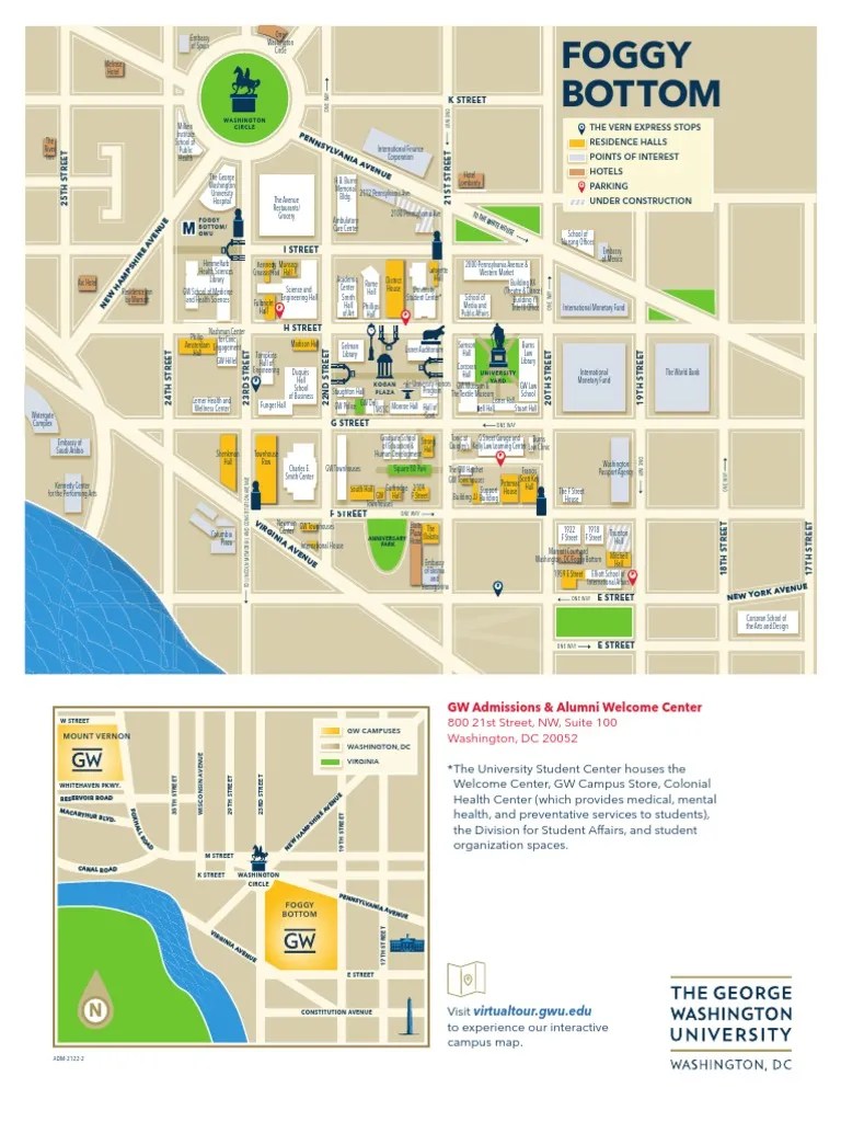 GWU Foggy Bottom Campus Map August 2021 PDF