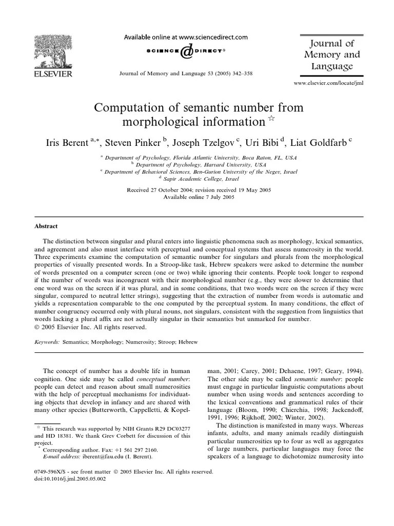 Computation of Semantic Number From Morp Download Free PDF