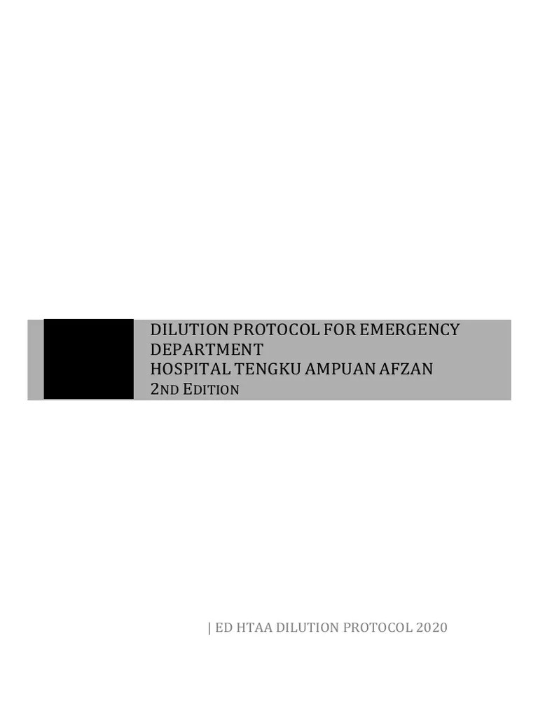 2020 Ed Dilution Protocol PDF Intravenous Therapy Diseases And Disorders