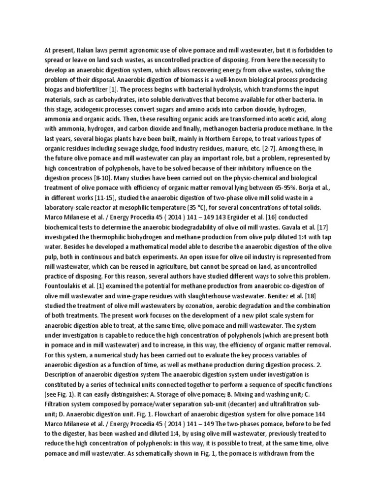 Olives Analysis 2 PDF Anaerobic Digestion Chemistry