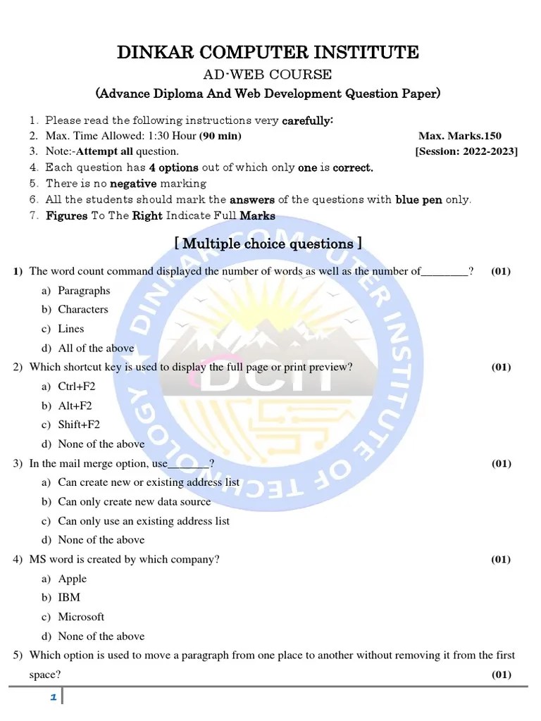 ADCA PDF Computer Data Storage Microsoft Excel