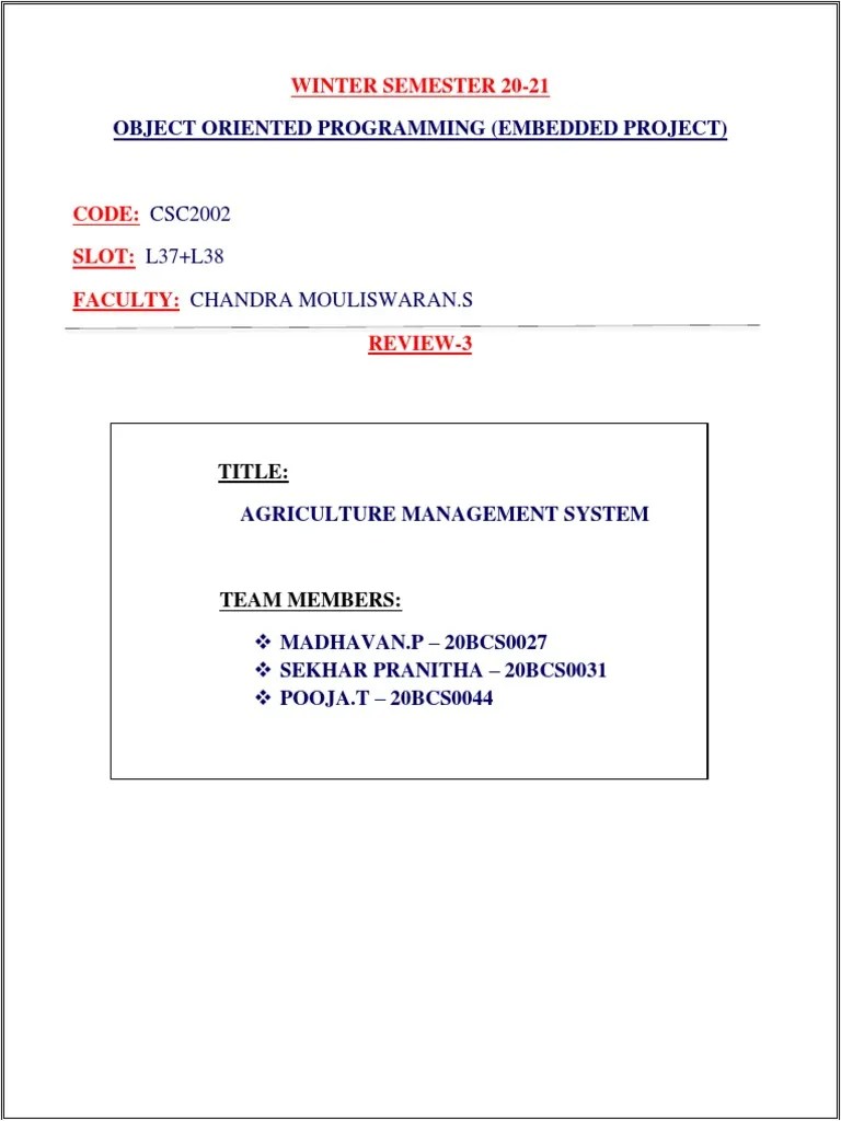 Agriculture Management System PDF Agriculture Farmer